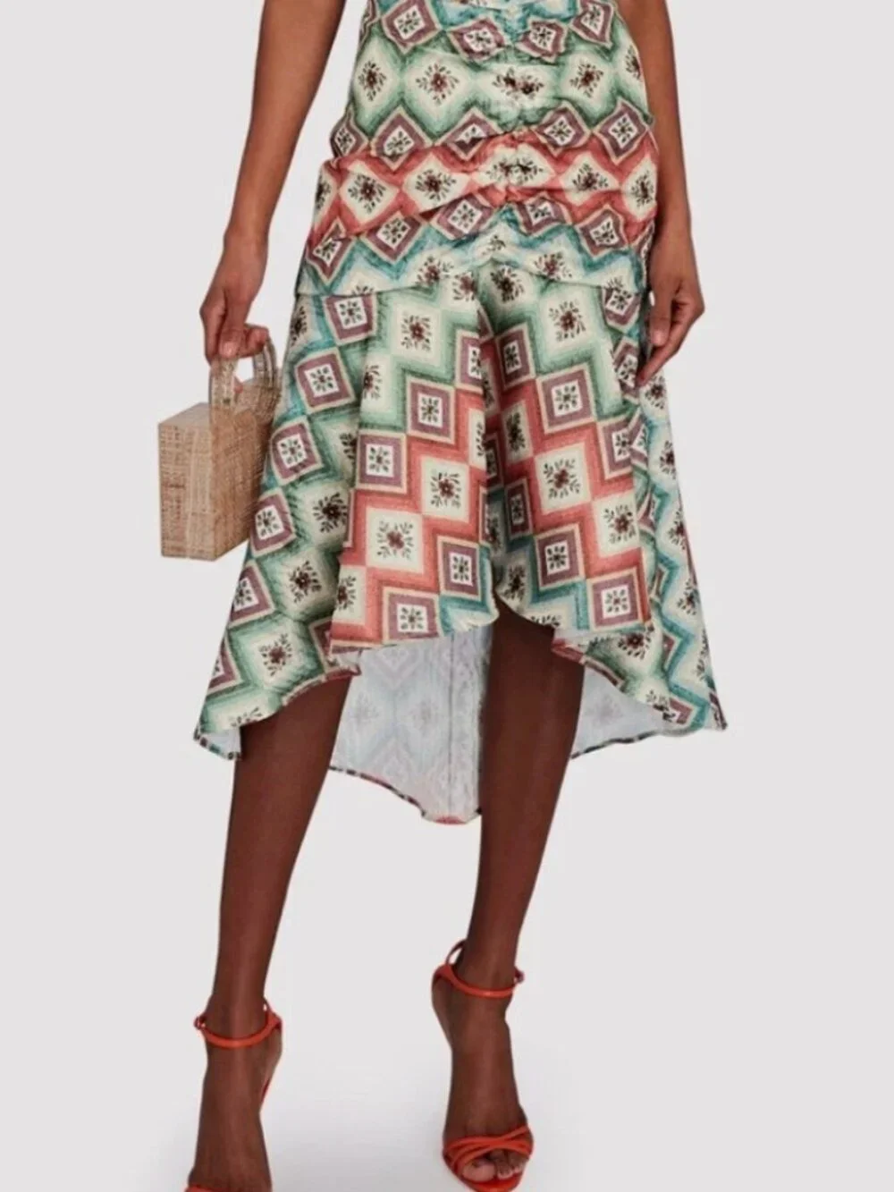 Autumn Adeigbo Soraya Woven Diamond Designer Skirt Size 0